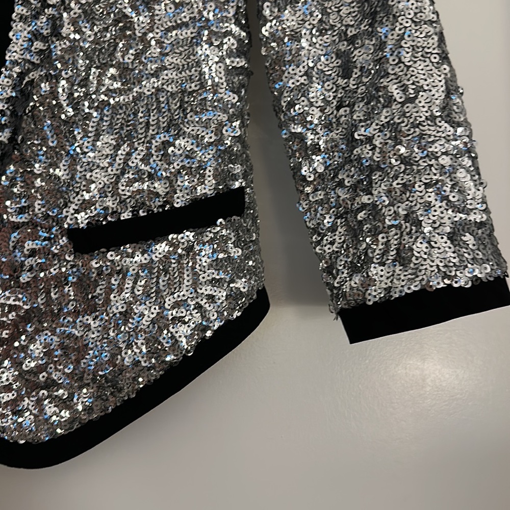 Cooperative Silver Sequin Blazer - image 4